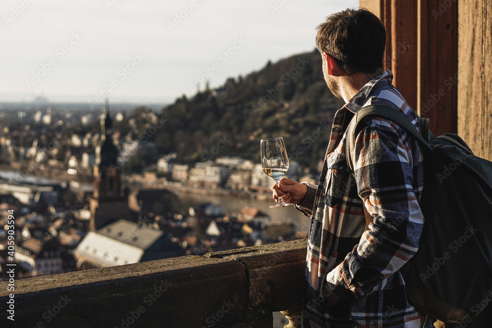 Wine tasting over the rooftops of Heidelberg