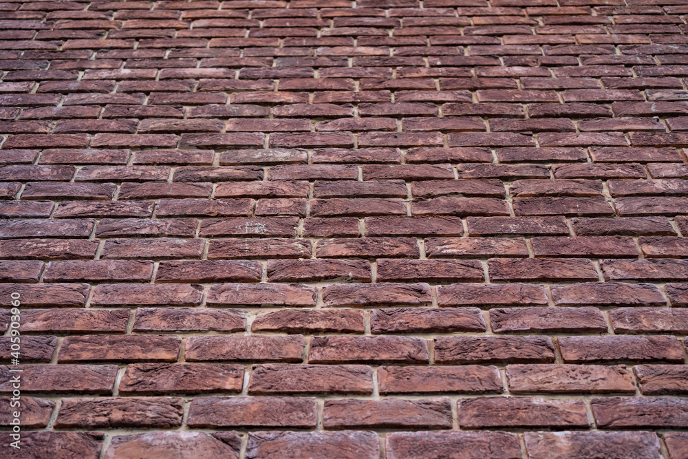 Brick wall. Texture of red brick with white filling Brick wall. Texture of red brick with white filling