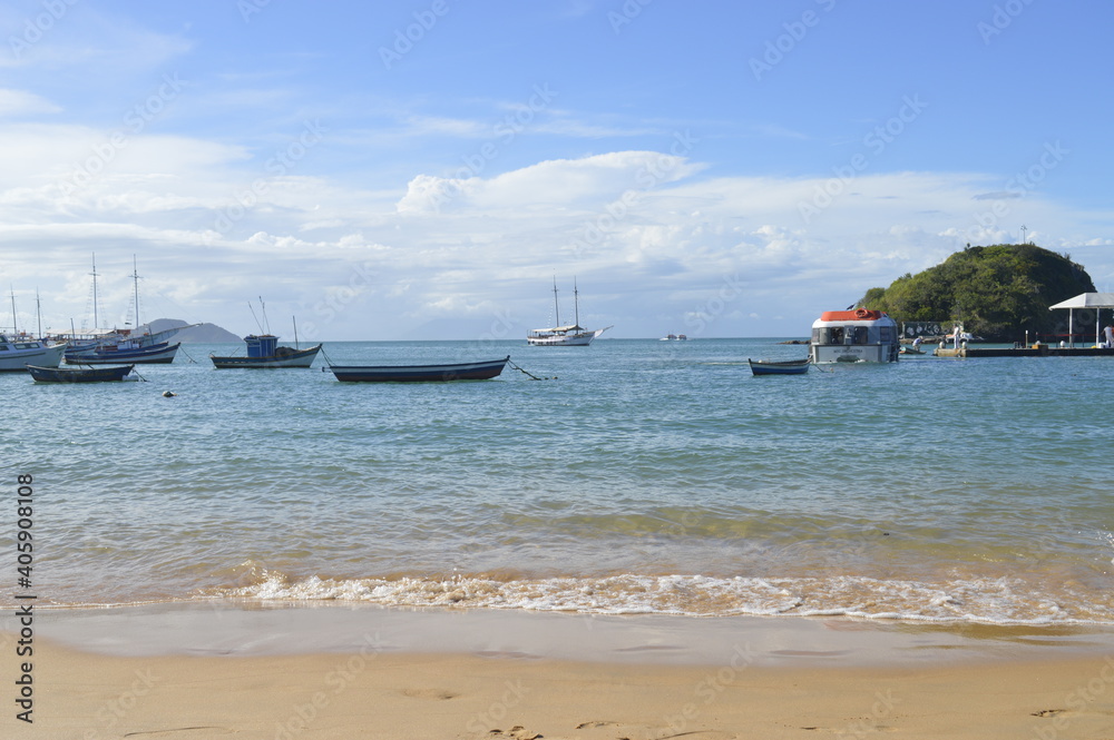 small boat landscape on the Brazilian coast