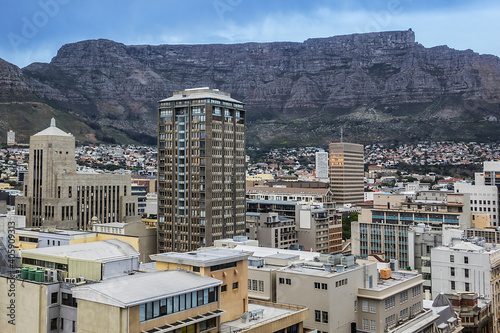 Panoramic view Cape Town city with Table Mountains on the background. Cape Town, South Africa.
