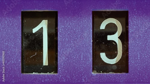 2 digit mechanical counter diplaying date, day of month, or clock minutes or gas consumption meter photo