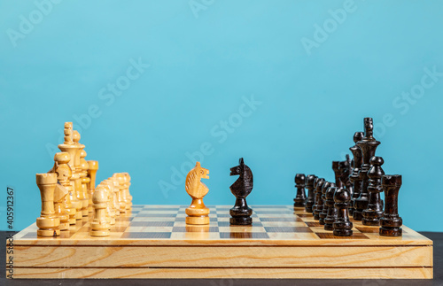 Knights on a chessboard. Business, strategy