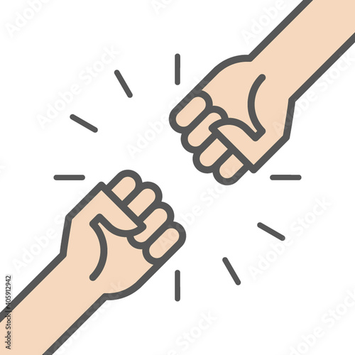 Fist bump icon. Two fists punching. Vector illustration, flat design