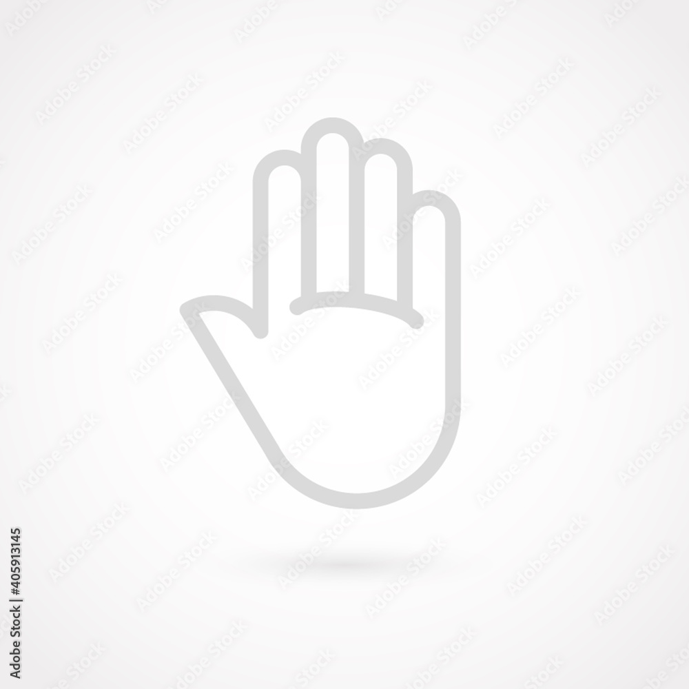 Outline hand icon. Gesture concept. Vector illustration, flat design Outline hand icon. Gesture concept. Vector illustration, flat design