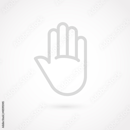 Outline hand icon. Gesture concept. Vector illustration, flat design