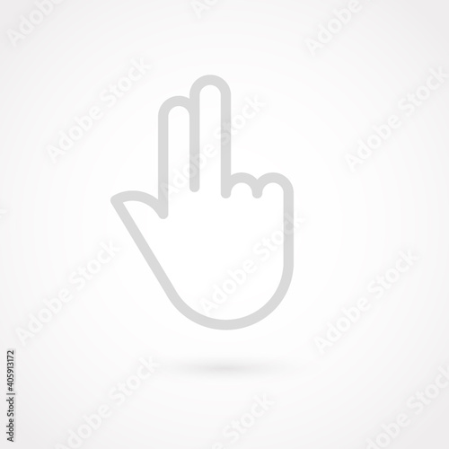 Outline hand icon. Gesture concept. Vector illustration, flat design