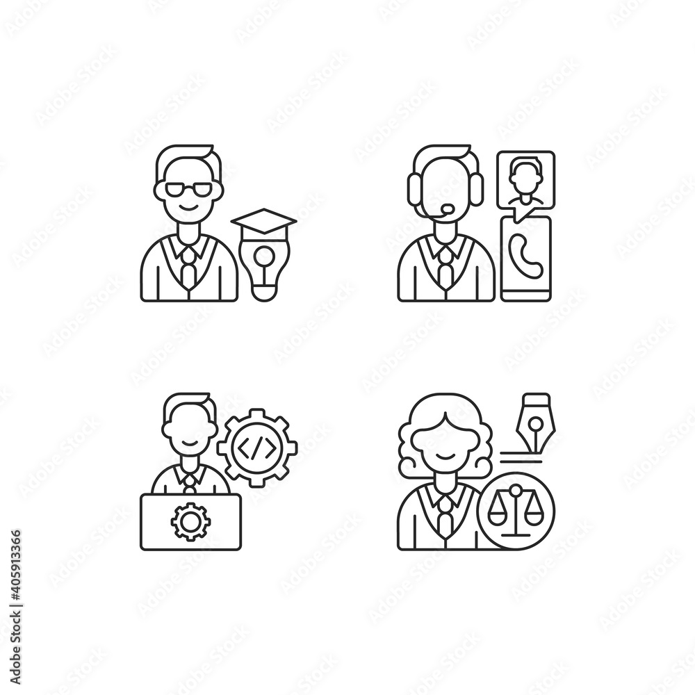 Management structure linear icons set. Educational management. Customer service and support. Customizable thin line contour symbols. Isolated vector outline illustrations. Editable stroke Management structure linear icons set. Educational management. Customer service and support. Customizable thin line contour symbols. Isolated vector outline illustrations. Editable stroke