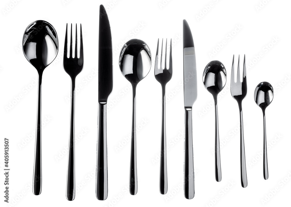 Set of silverware isolated on white background Set of silverware isolated on white background
