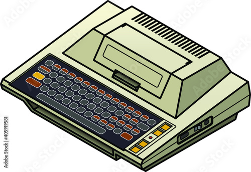 An old vintage/retro obsolete computer.
