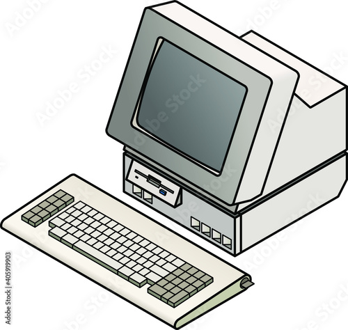 An old vintage/retro obsolete computer.
