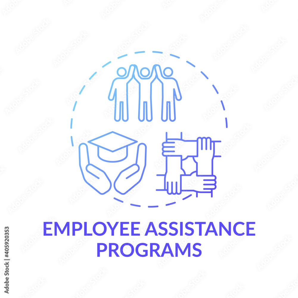 Employee assistance programs concept icon. Occupational stress, burnout ...