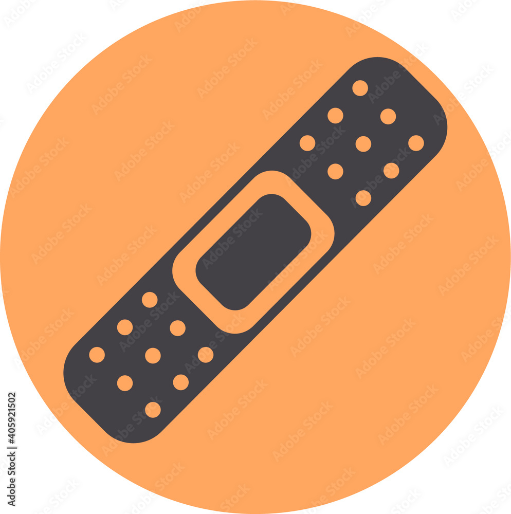 Adhesive medical plaster strip bandage vector icon on a peach background. medical plaster icon page symbol for your web site design logo, app, UI. Vector illustration, EPS10. Adhesive medical plaster strip bandage vector icon on a peach background. medical plaster icon page symbol for your web site design logo, app, UI. Vector illustration, EPS10.
