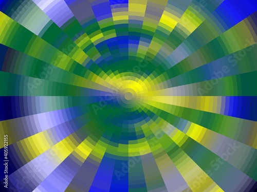 Yellow green circular design, texture, vortex abstract colorful background with circles