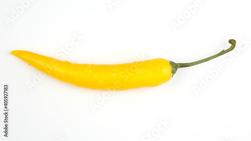 yellow hot chili on a plate. Pepper. Vegetable vitamin food. © photosaint