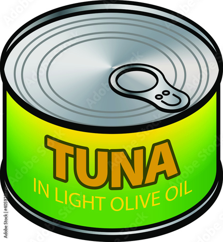 A can of tuna on light olive oil.