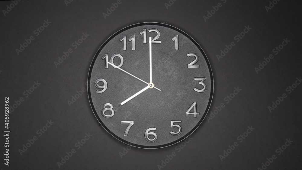 The Time On The Clock Eight. Black Clock With The White Steel Arrow Running In The Background Of The Arabic Numerals.. The Time On The Clock Eight. Black Clock With The White Steel Arrow Running In The Background Of The Arabic Numerals..