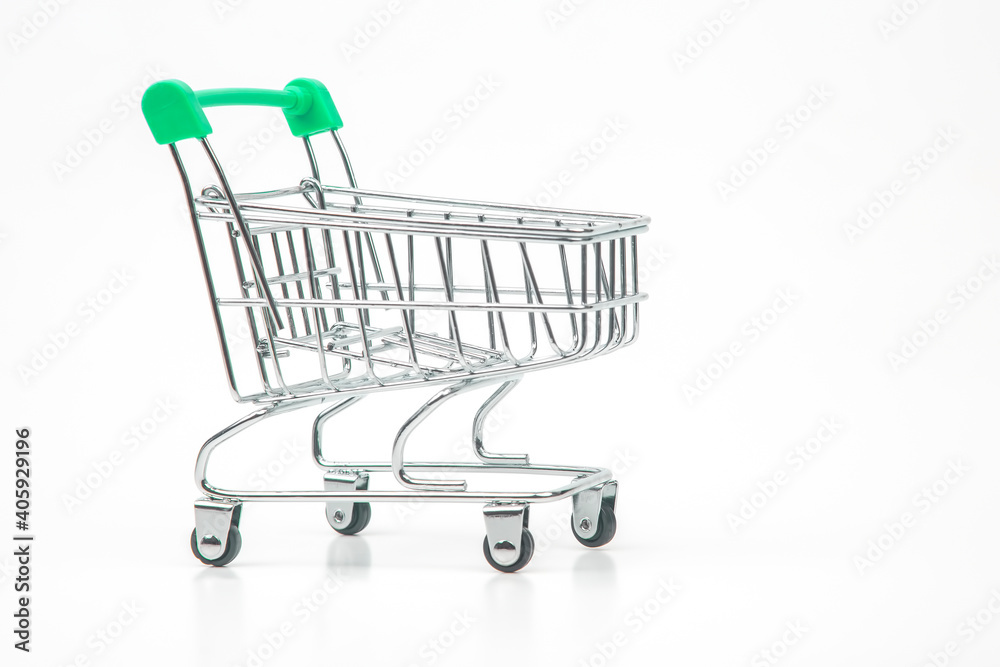 shopping cart for market groceries on white background shopping cart for market groceries on white background