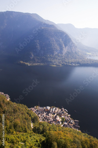 Beautiful autumn view of Hallstatt in Austria.