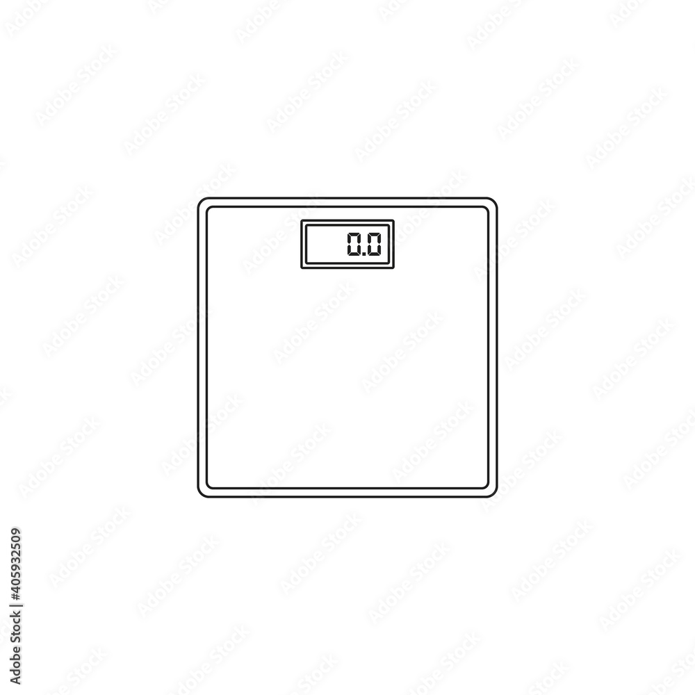Weight scales design in line style. Vector. Weight scales design in line style. Vector.
