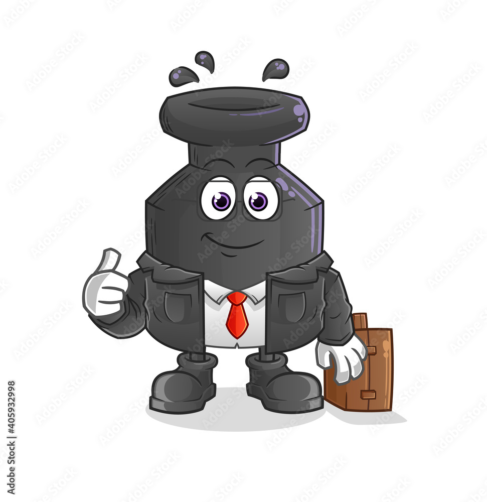 ink office worker mascot. cartoon vector