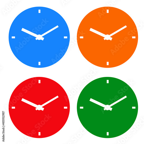 Logotipo esfera de reloj simple en varios colores