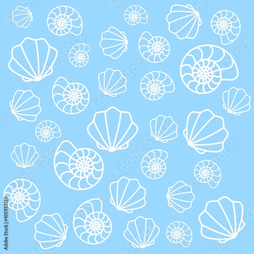 seamless pattern with sea shells