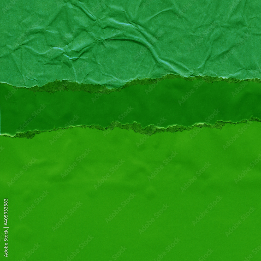 Green torn paper collage close-up. Texture made from various paper and cardboard parts. Damaged old paper background. Vintage blank wallpaper. Material design backdrop. Green torn paper collage close-up. Texture made from various paper and cardboard parts. Damaged old paper background. Vintage blank wallpaper. Material design backdrop.