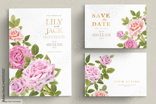 minimalist floral wedding card set 