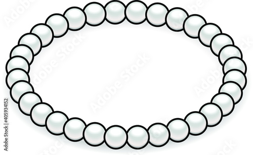 A necklace of white pearls.