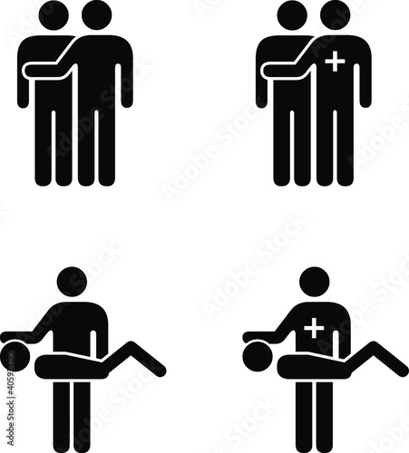 People icons. Healthcare and rescue concepts.