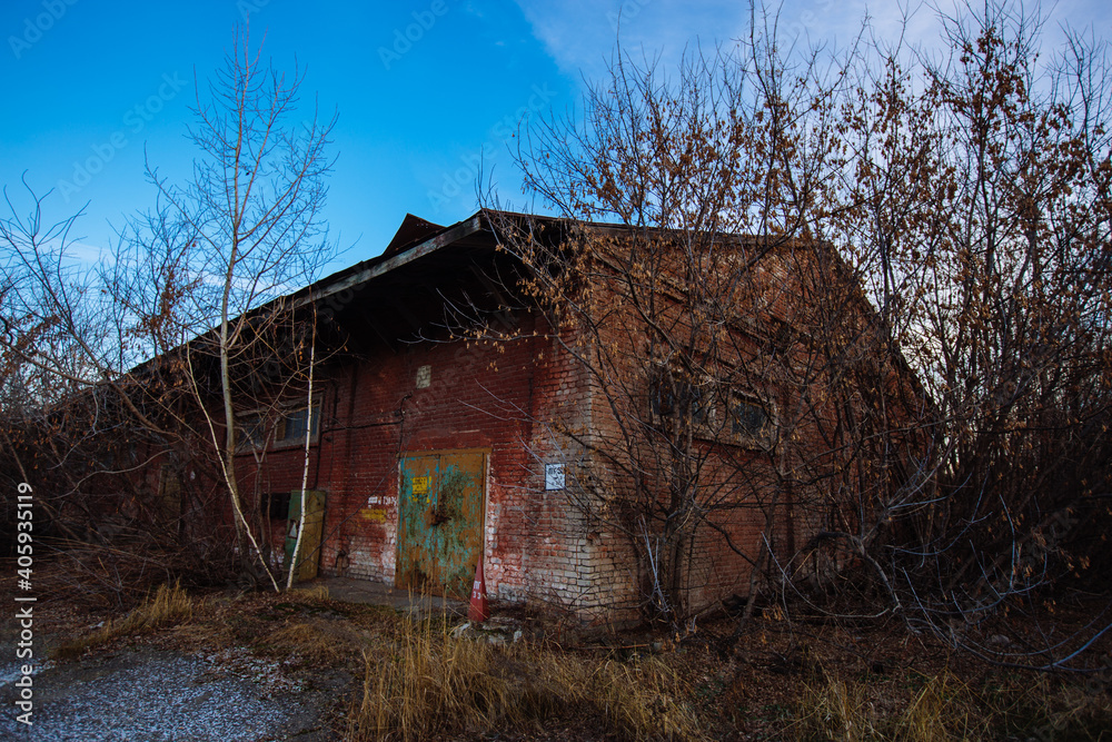 Old abandoned industrial building waiting for demolition Old abandoned industrial building waiting for demolition