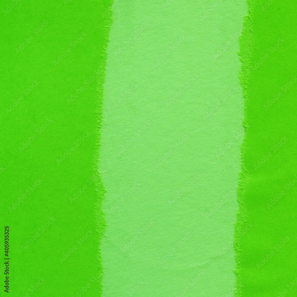 Fototapeta premium Green torn paper collage close-up. Texture made from various paper and cardboard parts. Damaged old paper background. Vintage blank wallpaper. Material design backdrop.