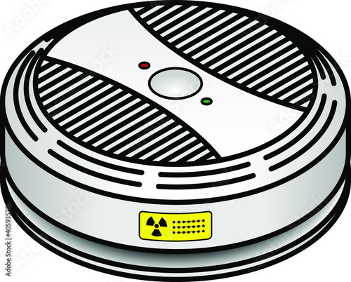 A smoke detector with a test button and two LED indicators.