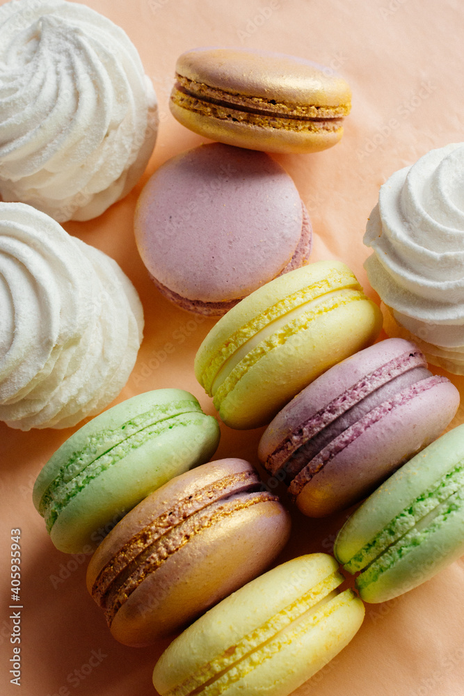 colorful macaroon macro, shallow dof, sweets, marshmallow colorful macaroon macro, shallow dof, sweets, marshmallow