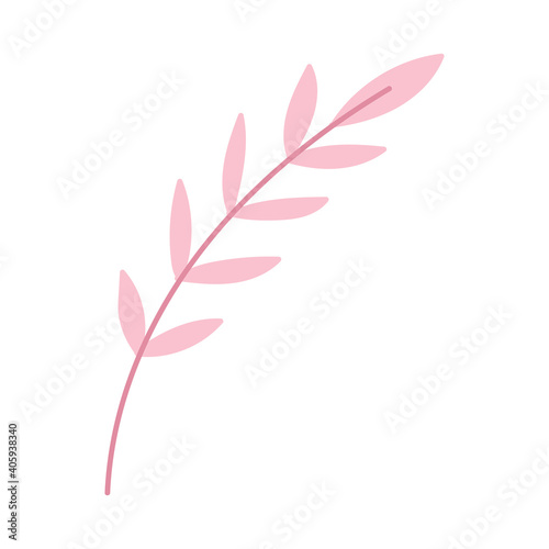 branch leaves foliage cartoon icon in isolated style
