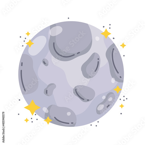 space planet astronomy adventure explore flat style