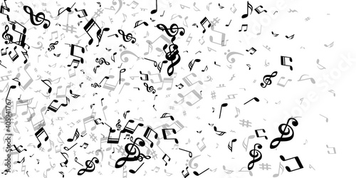 Music note icons vector pattern. Symphony