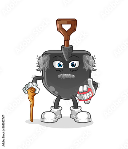 shovel white haired old man. character vector