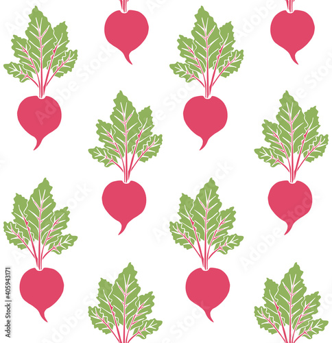 Vector seamless pattern of hand drawn doodle sketch beet root isolated on white background