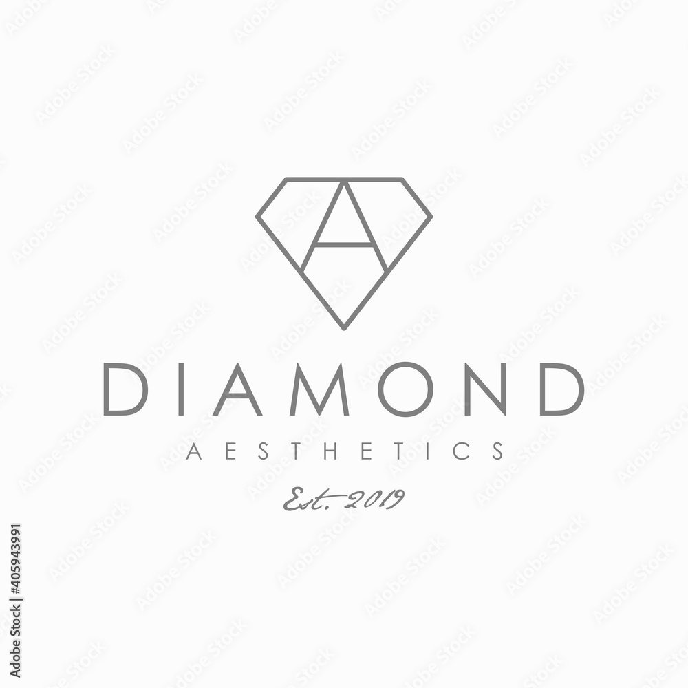 simple diamond with letter A icon logo design template vector. simple diamond with letter A icon logo design template vector.
