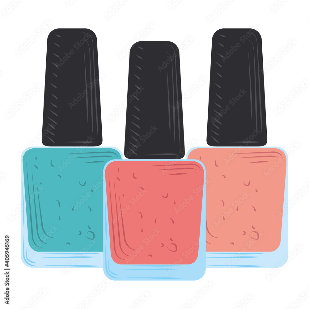 manicure nail polishes various color in cartoon style manicure nail polishes various color in cartoon style