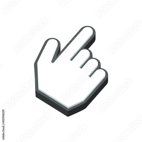 Hand cursor isometric icon isolated on  background. Hand cursor vector illustration in modern design style for web site and mobile app. Vector illustration. EPS10.