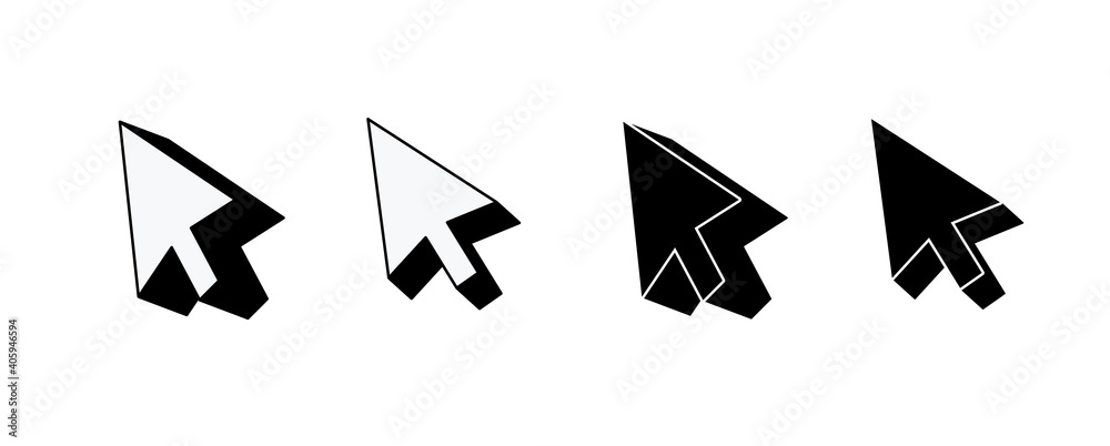 Computer mouse click pointer isometric icon isolated on background. Vector illustration in modern design style for web site and mobile app. 3d Vector illustration. EPS10. Computer mouse click pointer isometric icon isolated on background. Vector illustration in modern design style for web site and mobile app. 3d Vector illustration. EPS10.
