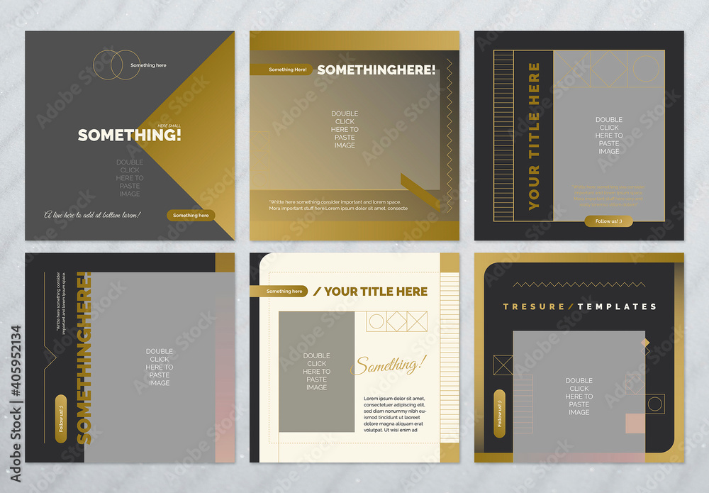 Treasure Social Media Illustrator Templates (Square) Stock Template