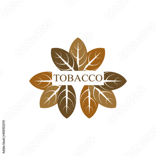 Tobacco leaves vector logo icon template design. Flat Tobacco leaves symbol is isolated on a white background