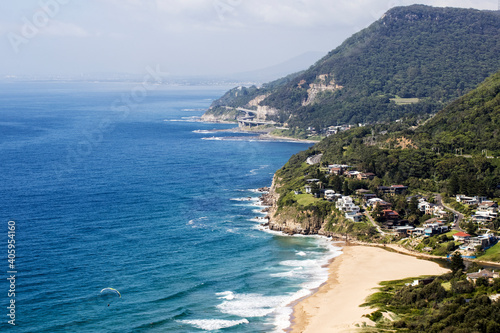 View of Stanwell Beach from Bald Hill lookout, South Coast of NEW South Wales Australia photo