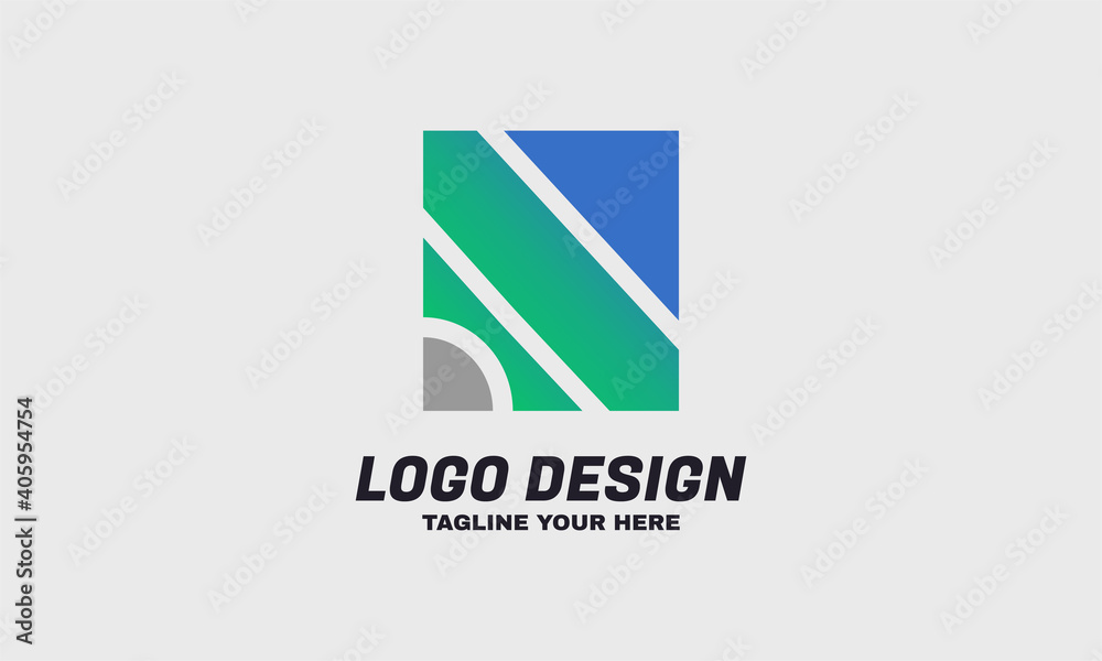 stock vector abstract shape logo for company with a gradient color modern logo template