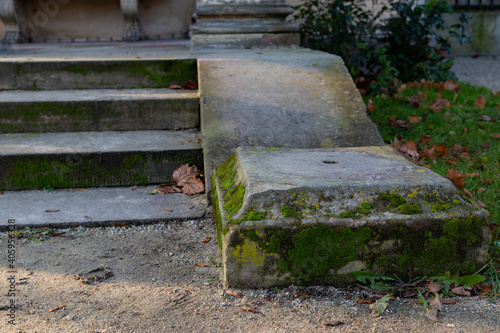 old concrete stairs front view