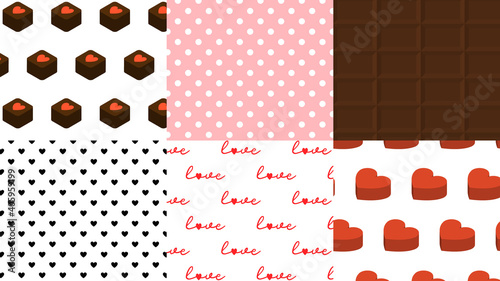 valentine's day 
chocolate, love, heart pattern background