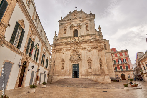 Martina Franca, Apulia. Basilica of San Martino in Piazza Plebiscito, province of Taranto, Apulia in southern Italy photo